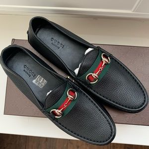 Black Gucci Leather Loafers NIB